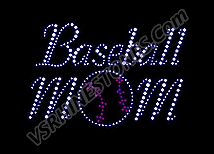 Baseball MOM Cap Size Rhinestone Transfer
